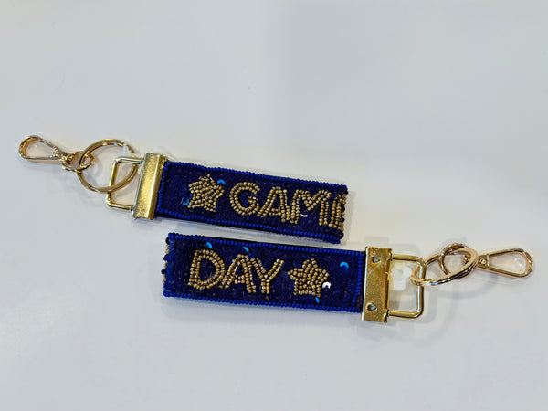 GAME DAY bead and sequin keyring