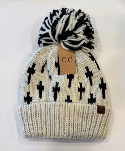 C. C. Crosses Pom Beanie