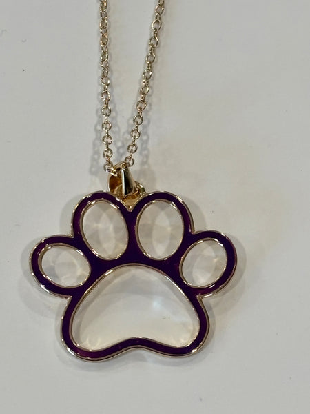 Purple Paw Necklace